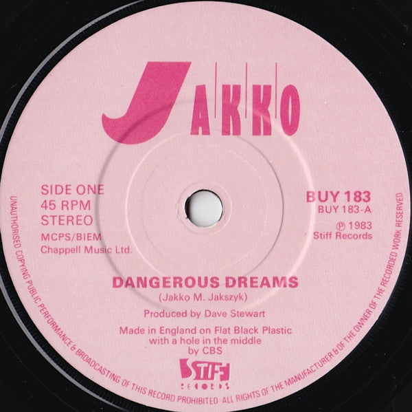 Jakko : Dangerous Dreams (7", Single)