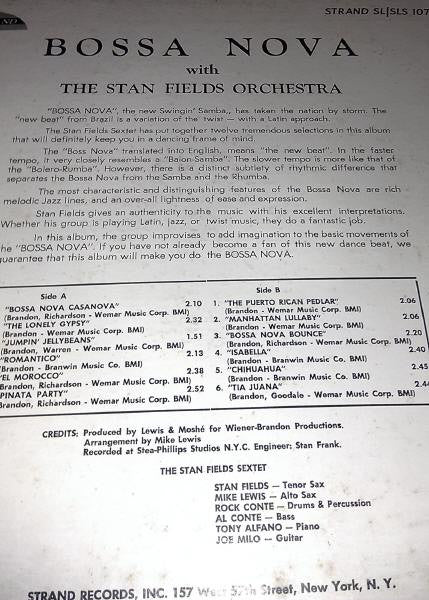 Stan Fields Sextet : Bossa Nova The New Swinging Samba (LP, Album)