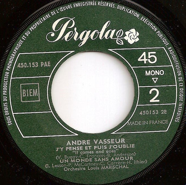 André Vasseur : Ma Vie (7", EP, Mono, Gre)