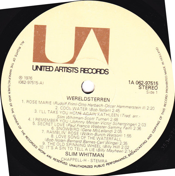 Slim Whitman : Onvergetelijke Hits (LP, Comp, RE)