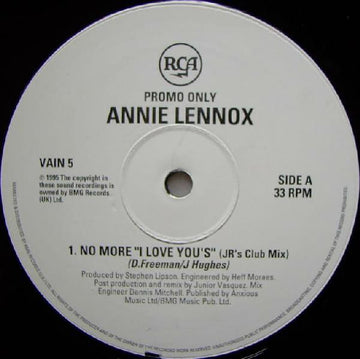 Annie Lennox : No More “I Love Youʼsˮ / Waiting In Vain / Train In Vain (12", Promo)