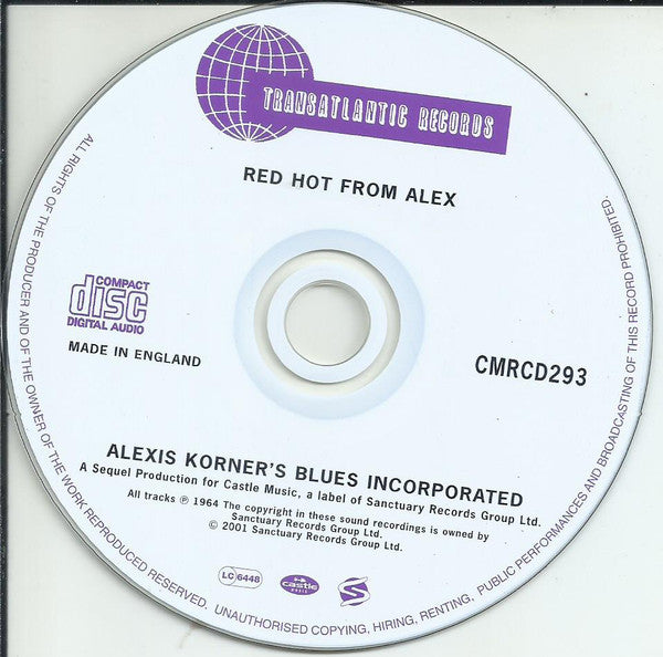 Blues Incorporated : Red Hot From Alex (CD, Album, RE)