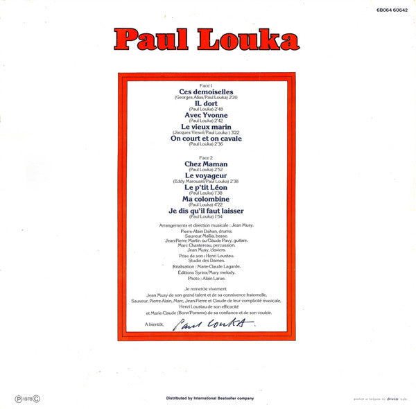 Paul Louka : Ces Demoiselles (LP, Album, Gat)