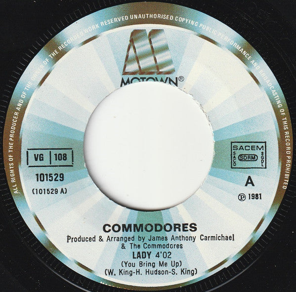Commodores : Lady (You Bring Me Up) (7", Single)