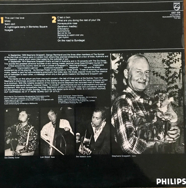 Stéphane Grappelli And The Diz Disley Trio : On The Road (LP, Album)