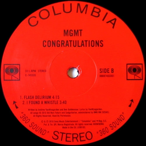 MGMT : Congratulations (2xLP, Album, 190)
