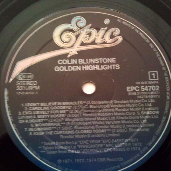 Colin Blunstone : Golden Highlights (LP, Comp)
