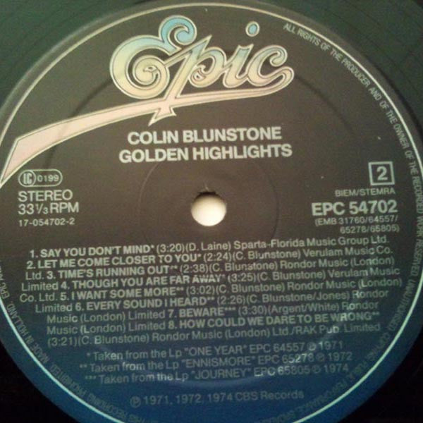 Colin Blunstone : Golden Highlights (LP, Comp)