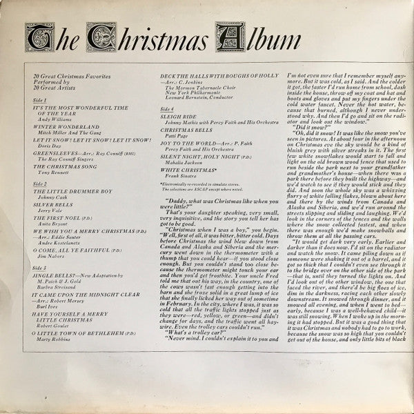 Various : The Christmas Album: 20 Great Christmas Favorites By 20 Great Artists (2xLP, Comp, Gat)