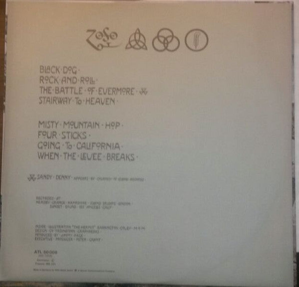 Led Zeppelin : Untitled (LP, Album, RE, Lam)