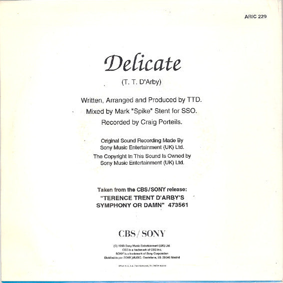 Terence Trent D'Arby Featuring Des'ree : Delicate (7", S/Sided, Promo)
