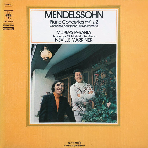 Felix Mendelssohn-Bartholdy, Murray Perahia, The Academy Of St. Martin-in-the-Fields, Sir Neville Marriner : Piano Concertos Nos 1 & 2 (LP, Gat)