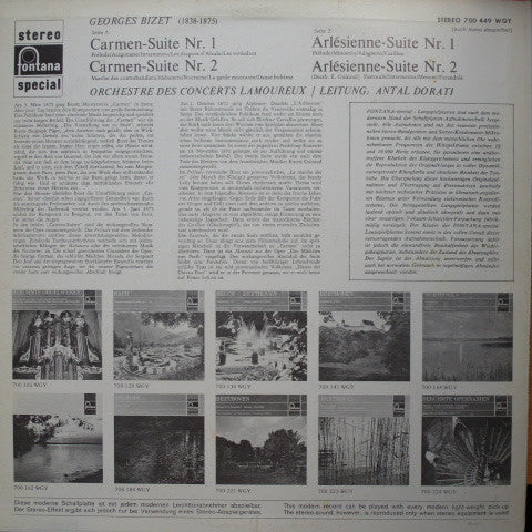 Bizet* : Carmen (Suiten Nr. 1 & 2) - L'Arlésienne (Suiten Nr. 1 & 2) (LP)