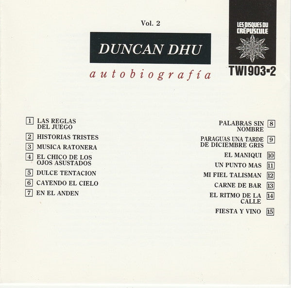 Duncan Dhu : Autobiografía ‎ (2xCD, Album)