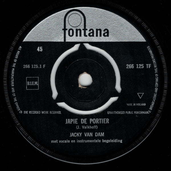 Jacky van Dam : Japie De Portier (7", Single, 3-P)