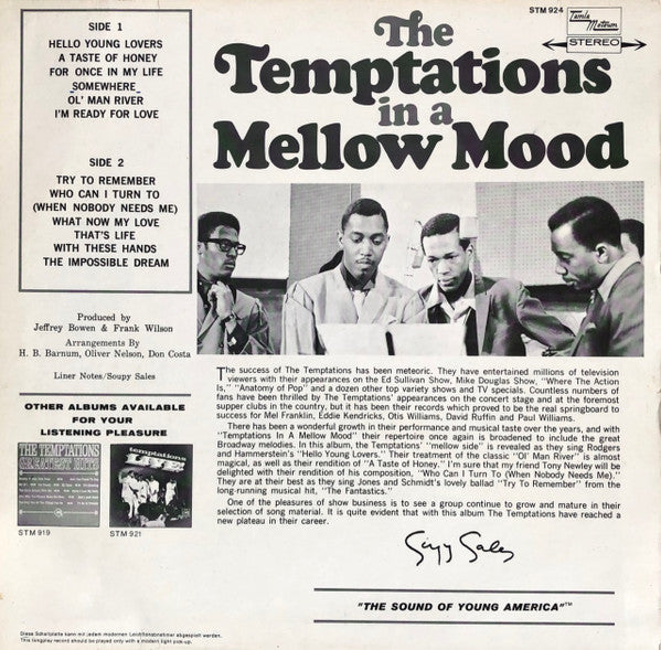 The Temptations : In A Mellow Mood (LP, Album)