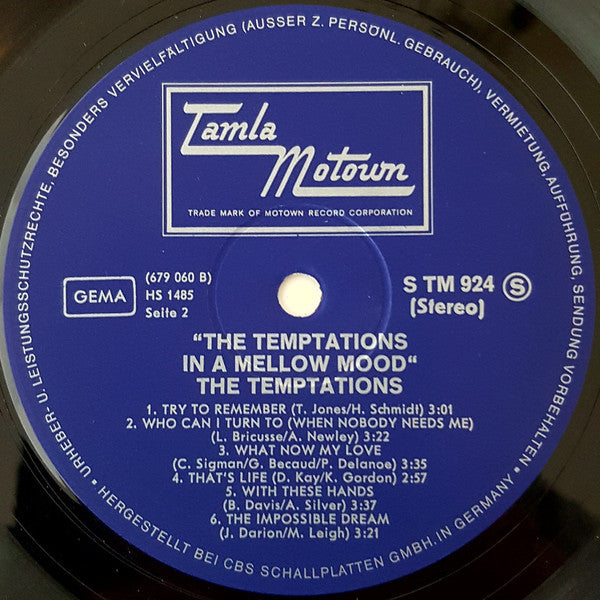 The Temptations : In A Mellow Mood (LP, Album)