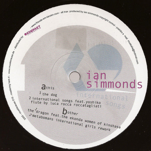 Ian Simmonds : International Songs (12")