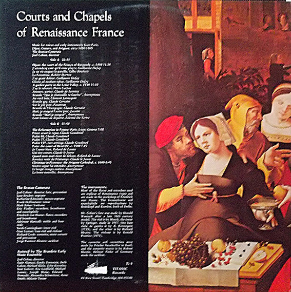 The Boston Camerata*, Joel Cohen (3) : Courts And Chapels Of Renaissance France (LP)