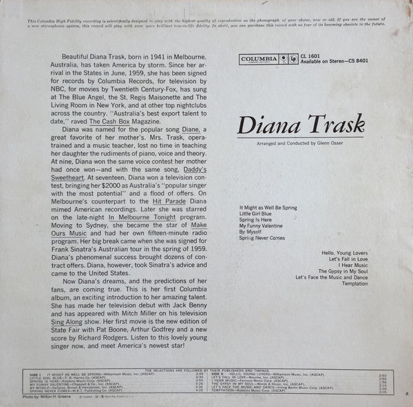Diana Trask : Diana Trask (LP, Album, Mono)