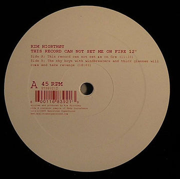 Kim Hiorthøy : This Record Can Not Set Me On Fire (12")