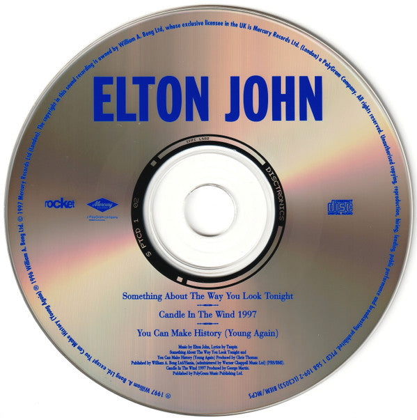 Elton John : Something About The Way You Look Tonight / Candle In The Wind 1997 (CD, Single)