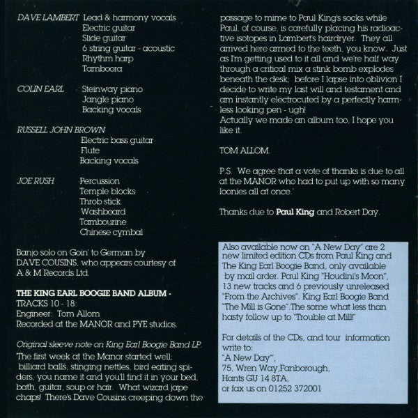 Paul King (3) / King Earl Boogie Band : Been In The Pen Too Long / Trouble At Mill (CD, Comp)