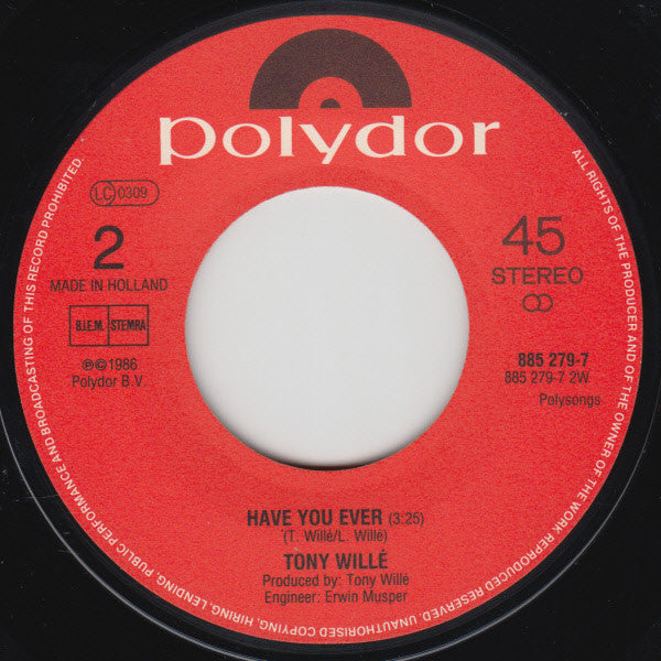 Tony Willé (2) : Out Of Reach (7", Single)
