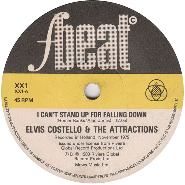 Elvis Costello And The Attractions* : I Can't Stand Up For Falling Down (7", Single)