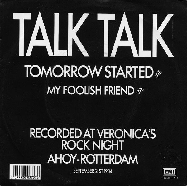 Talk Talk : Tomorrow Started (Live) (7", Single)