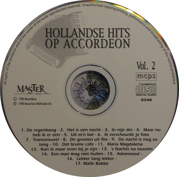 Unknown Artist : Hollandse Hits Op Accordeon Vol. 2 (CD, Comp)