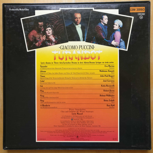 Giacomo Puccini, Lorin Maazel, José Carreras, Katia Ricciarelli, Éva Marton, Wiener Staatsopernchor Und Orchester Der Wiener Staatsoper, Die Wiener Sängerknaben : Turandot (3xLP, Album + Box)