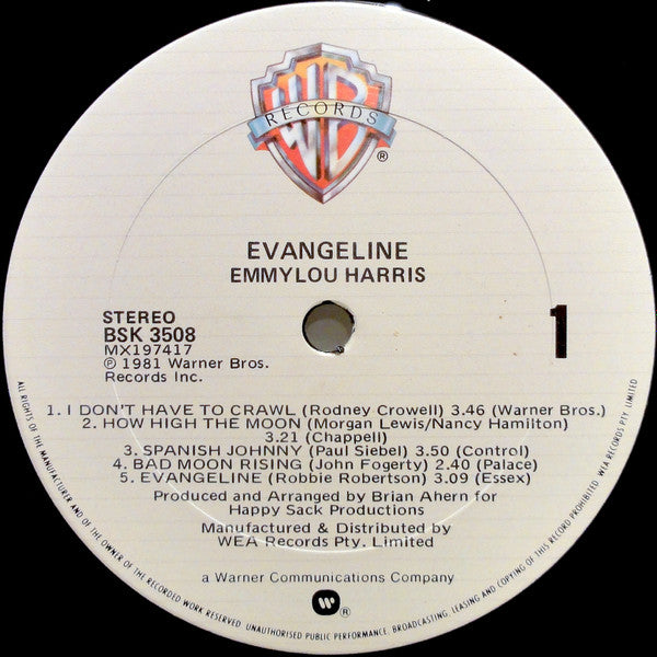 Emmylou Harris : Evangeline (LP, Album)