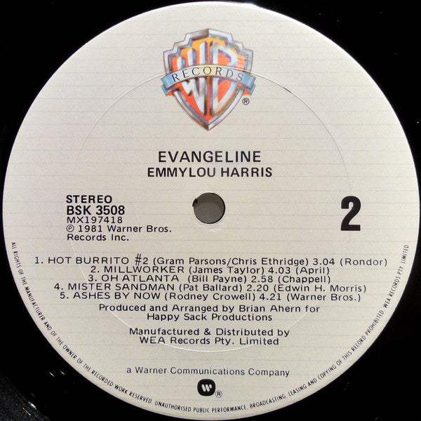 Emmylou Harris : Evangeline (LP, Album)