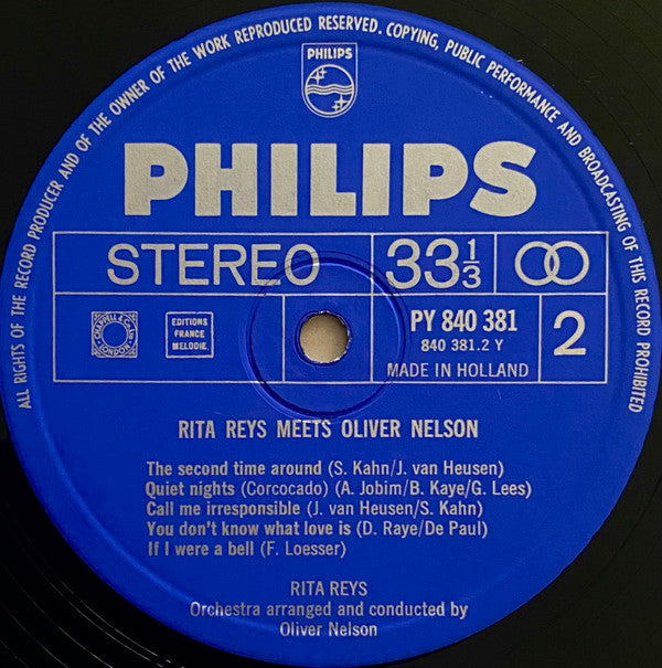 Rita Reys Meets Oliver Nelson : Rita Reys Meets Oliver Nelson (LP, Album)