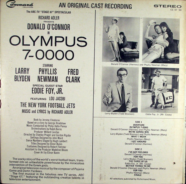Donald O'Connor Starring Larry Blyden, Phyllis Newman With Special Guest Star Eddie Foy, Jr. : Olympus 7-0000 (An Original Cast Recording) (LP)