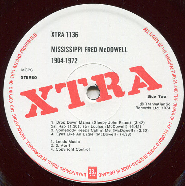 Mississippi Fred McDowell* : 1904-1972 (LP, Album)