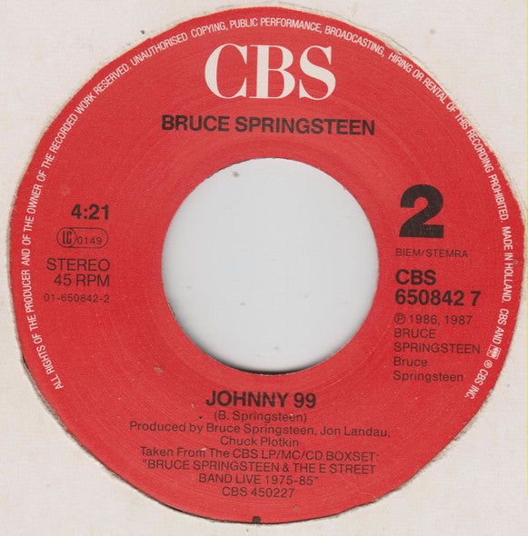 Bruce Springsteen & The E Street Band* : Born To Run (7", Single)