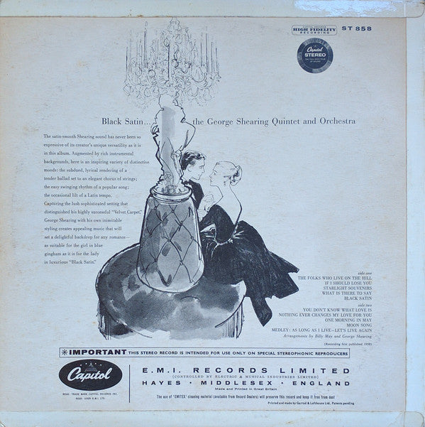 The George Shearing Quintet And Orchestra* : Black Satin (LP, Album)