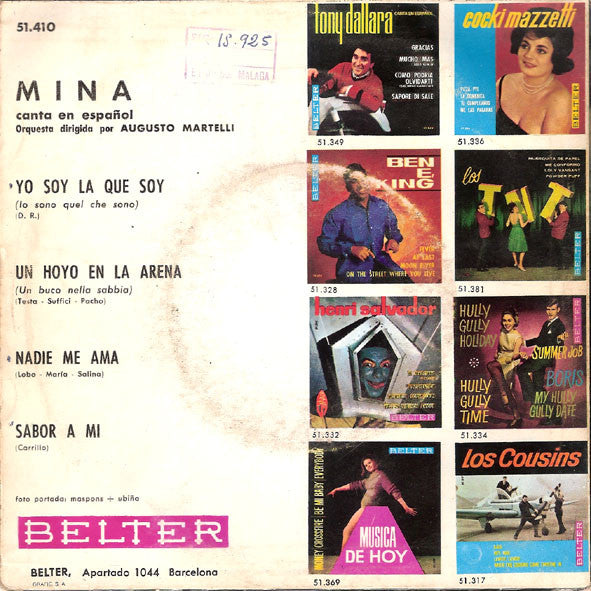 Mina (3) : Mina Canta En Español (7", EP)