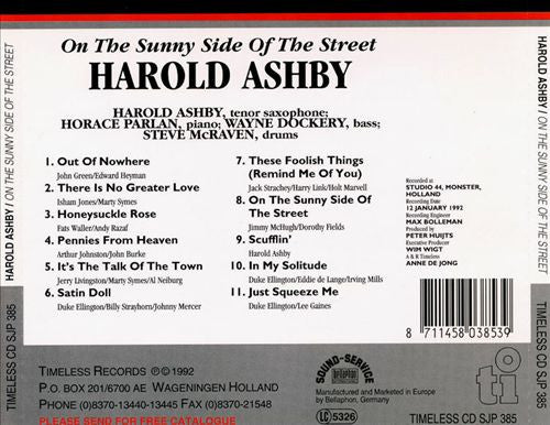 Harold Ashby : On The Sunny Side Of The Street (CD, Album)