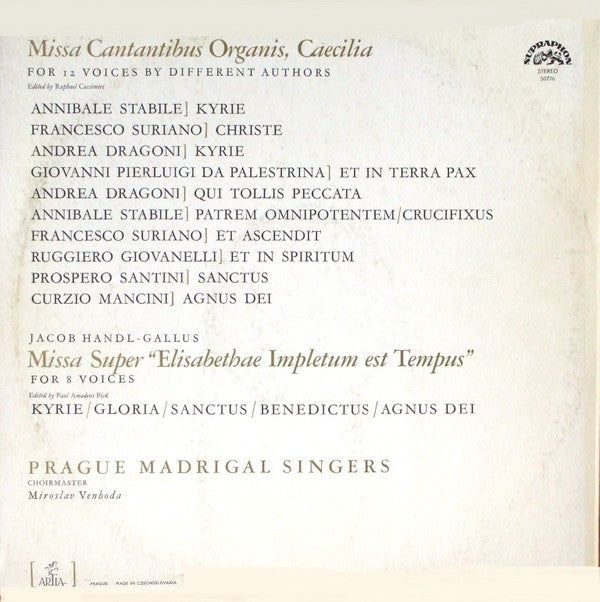 Giovanni Pierluigi da Palestrina, Annibale Stabile, Francesco Soriano, Giovanni Andrea Dragoni, Ruggiero Giovannelli, Prospero Santini, Curzio Mancini, Jacobus Gallus : Missa "Cantantibus Organis" - Missa Super "Elisabethae Impletum Est Tempus" (LP)