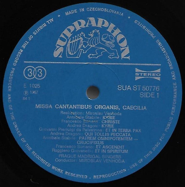 Giovanni Pierluigi da Palestrina, Annibale Stabile, Francesco Soriano, Giovanni Andrea Dragoni, Ruggiero Giovannelli, Prospero Santini, Curzio Mancini, Jacobus Gallus : Missa "Cantantibus Organis" - Missa Super "Elisabethae Impletum Est Tempus" (LP)