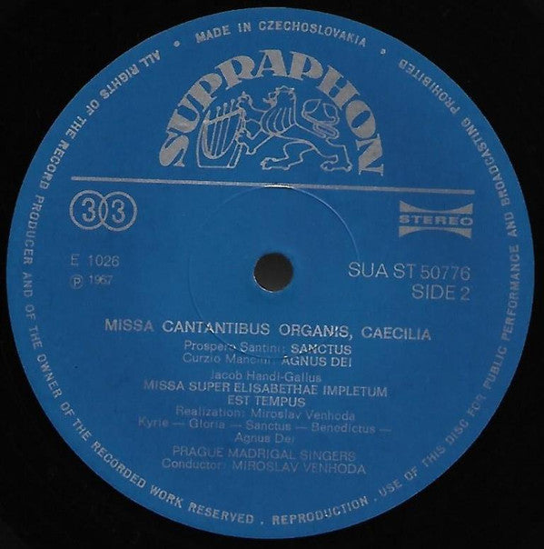 Giovanni Pierluigi da Palestrina, Annibale Stabile, Francesco Soriano, Giovanni Andrea Dragoni, Ruggiero Giovannelli, Prospero Santini, Curzio Mancini, Jacobus Gallus : Missa "Cantantibus Organis" - Missa Super "Elisabethae Impletum Est Tempus" (LP)