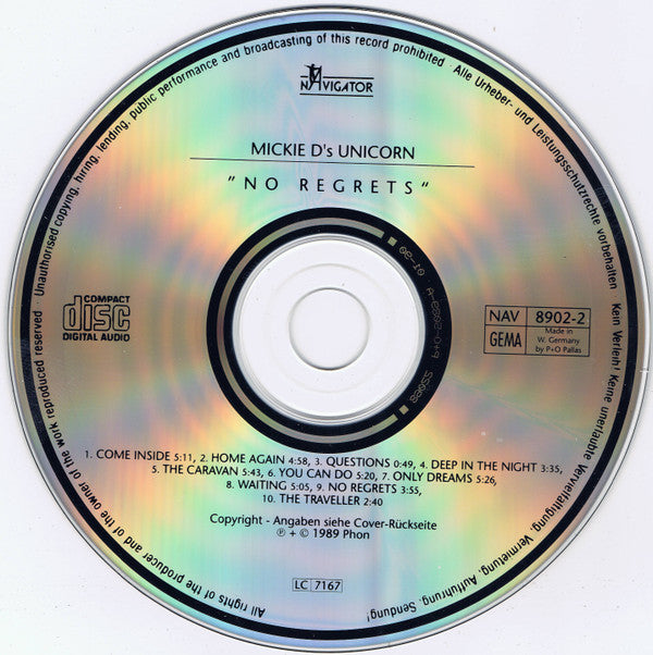 Mickie D's Unicorn : No Regrets (CD, Album)