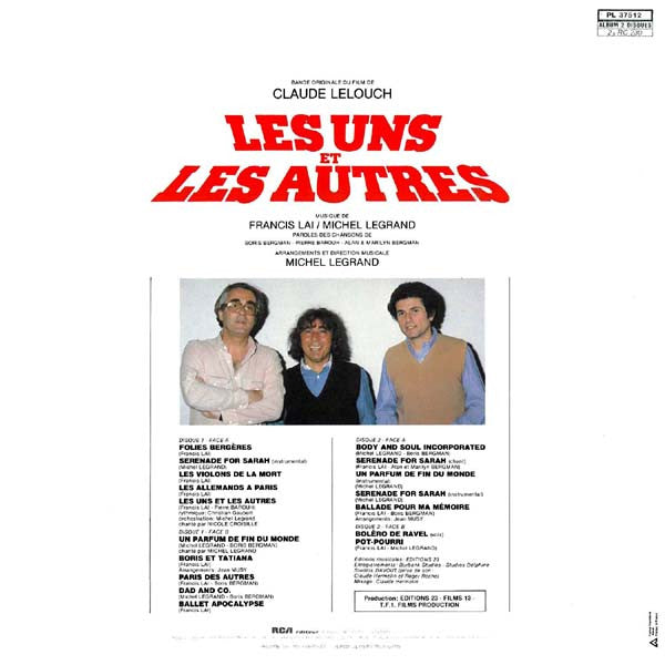 Francis Lai & Michel Legrand : Les Uns Et Les Autres (Bande Originale Du Film) (2xLP, Album)