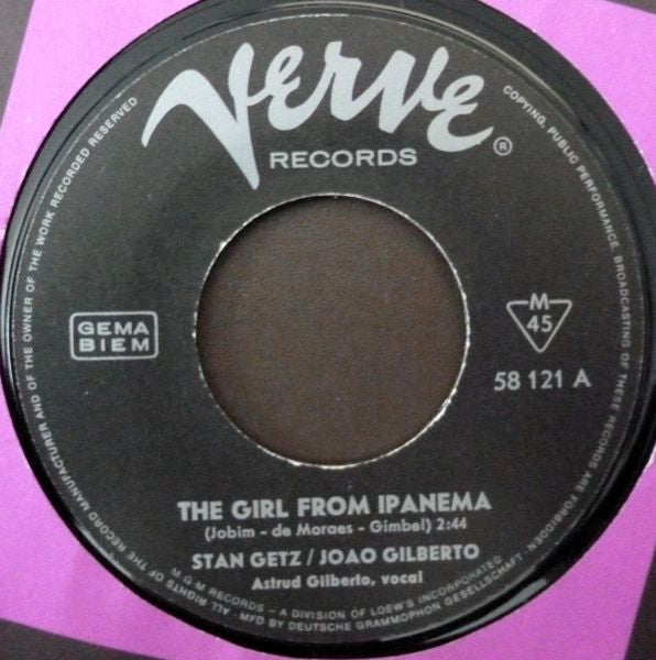 Stan Getz / Joao Gilberto* : The Girl From Ipanema (7", Single)