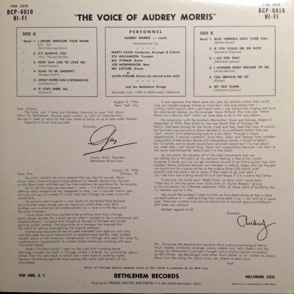 Audrey Morris : The Voice Of Audrey Morris (LP, Album, RE)
