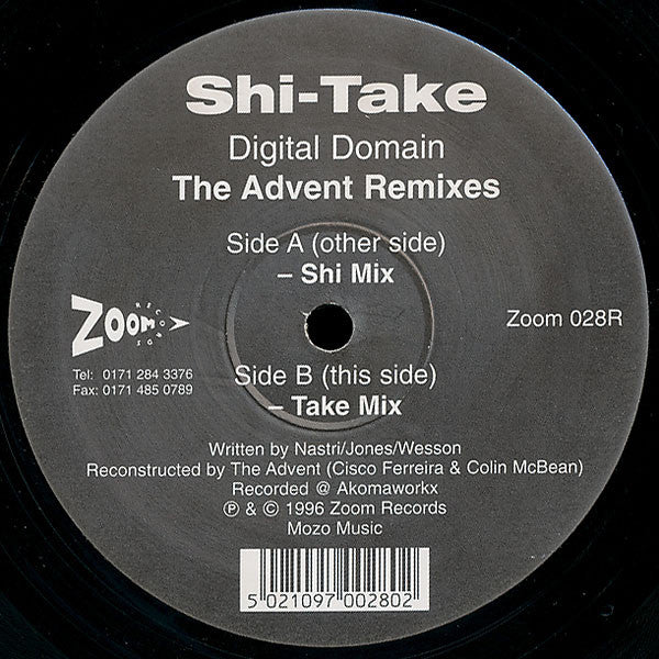 Shi-Take : Digital Domain (The Advent Remixes) (12")