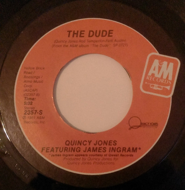 Quincy Jones Featuring James Ingram : Just Once / The Dude (7", Single, Pit)